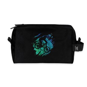 VTT - Mountainbiker Downhill cadeau - Trousse de toilette en tissu recyclé - noir - Devant