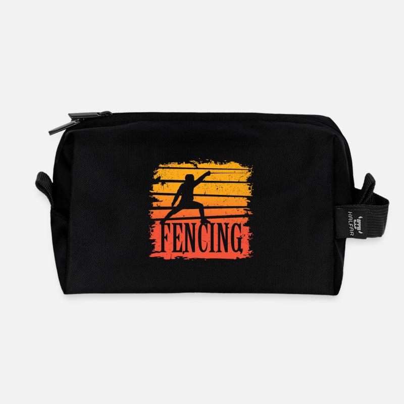 fencing - Recycled Toiletry Zip Bag - black
