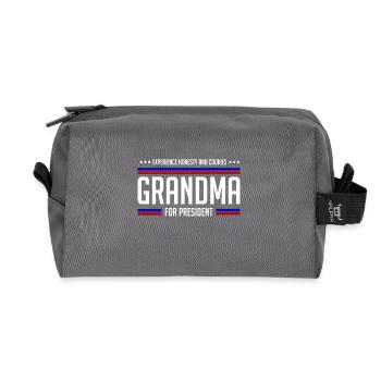 Grandma for president - Recycled Toiletry Zip Bag - anthracite - Front