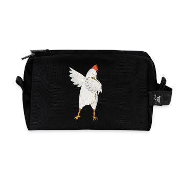 Dabbing Hahn Tier dab Bewegung Move Geschenk - Recycelte Kulturtasche - Schwarz - Vorne