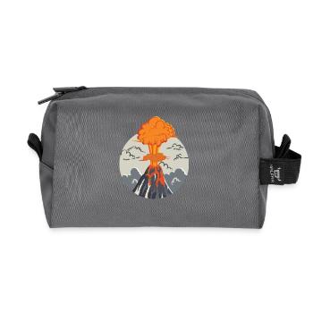 Erupting volcano - Recycled Toiletry Zip Bag - anthracite - Front