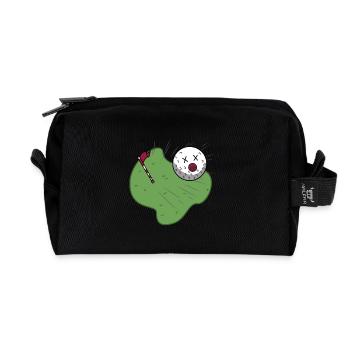 Golf - Hole-in-one golf ball - Recycled Toiletry Zip Bag - black - Front