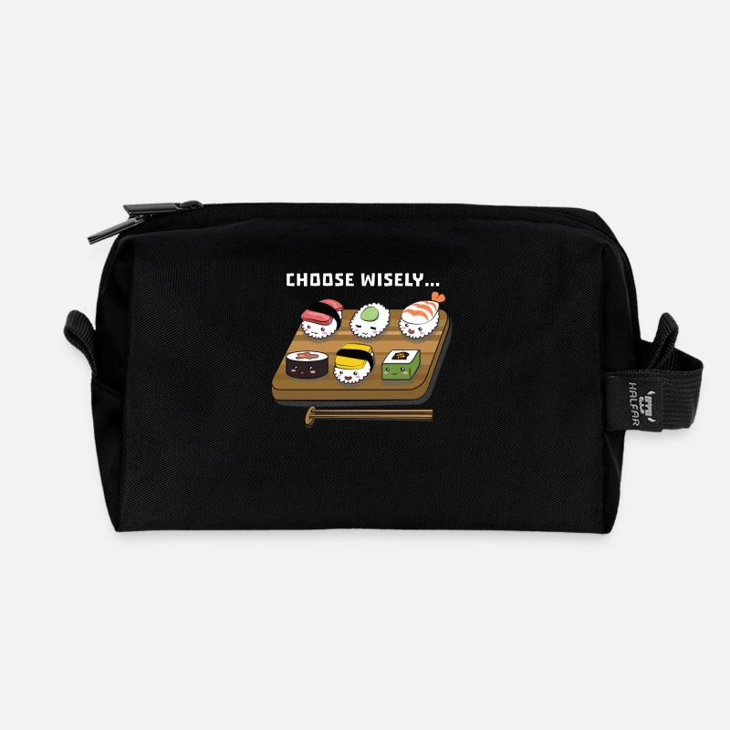 Sushi Auswahl - Recycelte Kulturtasche - Schwarz