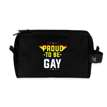 Proud to be gay - Recycled Toiletry Zip Bag - black - Front