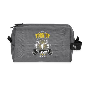 Torn up outdoors - Recycled Toiletry Zip Bag - anthracite - Front