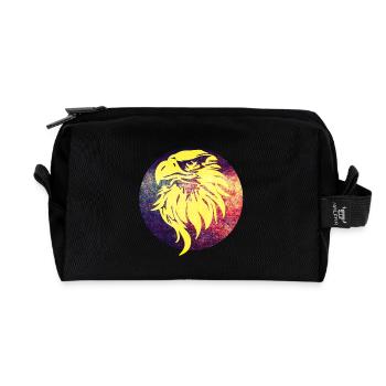 tête d'aigle - Trousse de toilette en tissu recyclé - noir - Devant