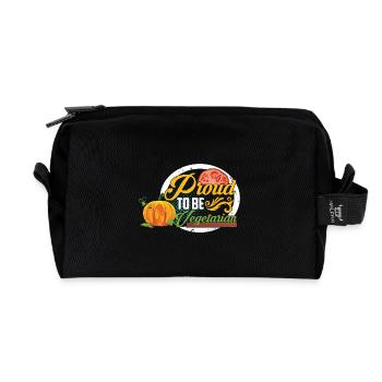 Proud to be Vegetarian - Recycelte Kulturtasche - Schwarz - Vorne