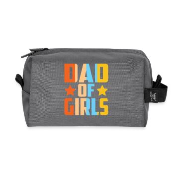 Papa de filles cadeau Papa de filles chemise - Trousse de toilette en tissu recyclé - anthracite - Devant