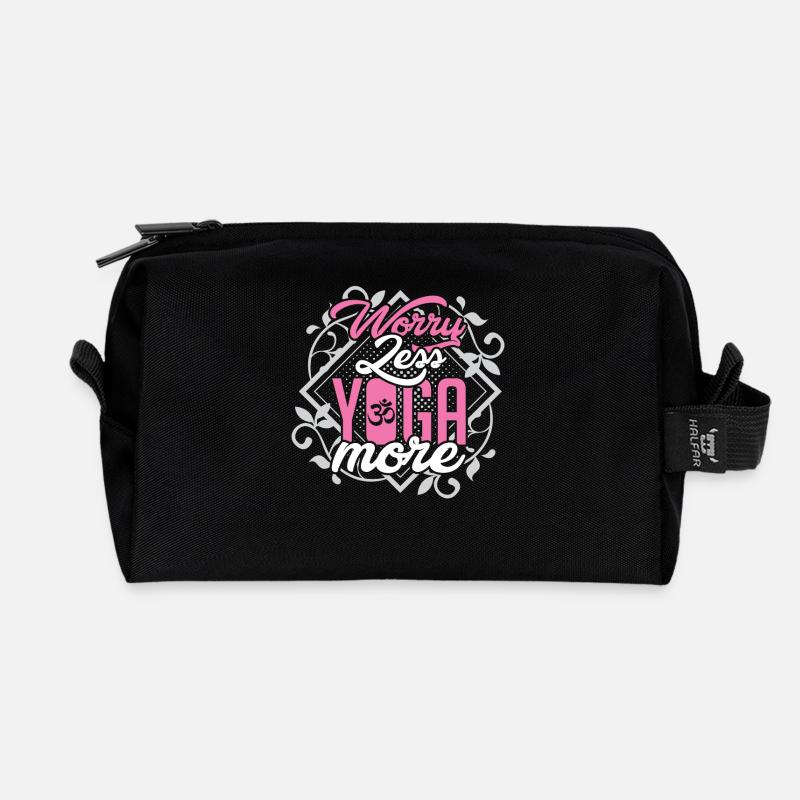 Worry-Less Yoga - Recycelte Kulturtasche - Schwarz