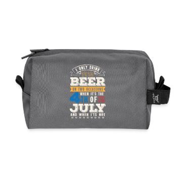 I only drink Beer on two occasions - Trousse de toilette en tissu recyclé - anthracite - Devant