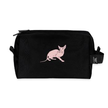 Cat Sphynx - Recycled Toiletry Zip Bag - black - Front
