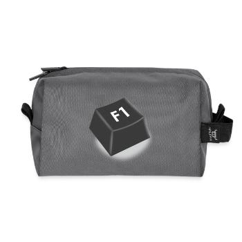 f1 Hilfe Knopf - Recycelte Kulturtasche - Anthrazit - Vorne