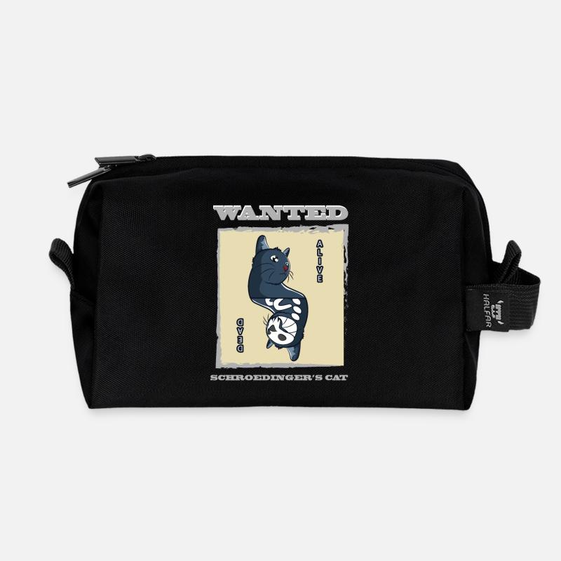 Schrödingers Katze - Recycelte Kulturtasche - Schwarz