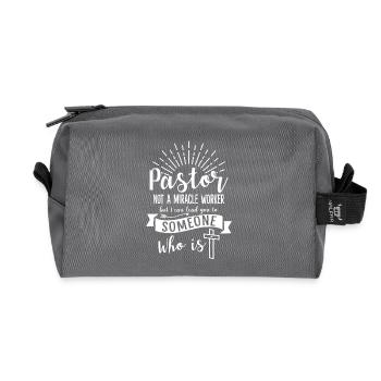 Pastor not a Miracle Worker - Recycled Toiletry Zip Bag - anthracite - Front