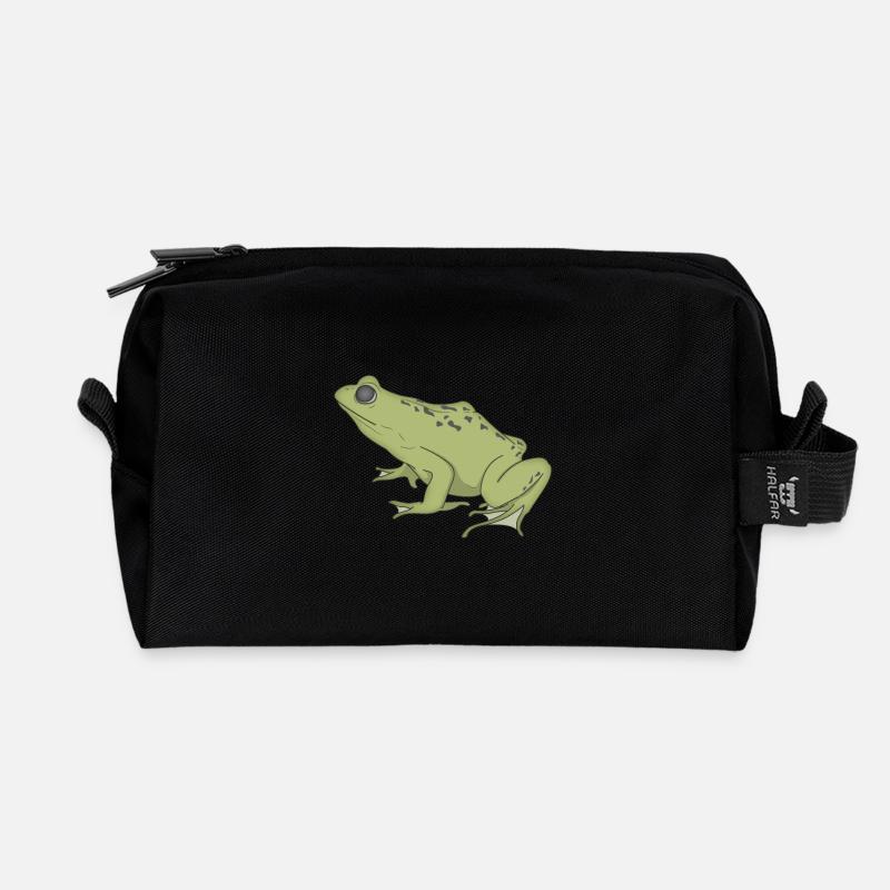 Frosch - Recycelte Kulturtasche - Schwarz