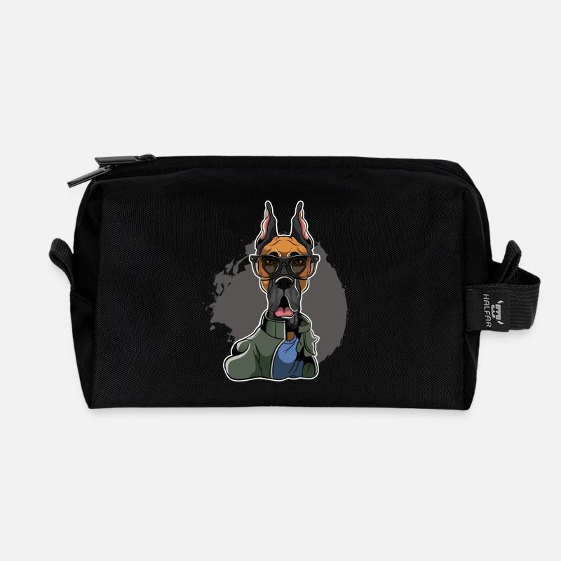 Great Dane - Deutsche Dogge - Recycelte Kulturtasche - Schwarz