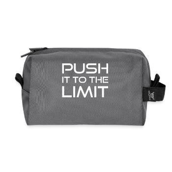 Sport push-ups to the limit Extremely muscular - Recycled Toiletry Zip Bag - anthracite - Front