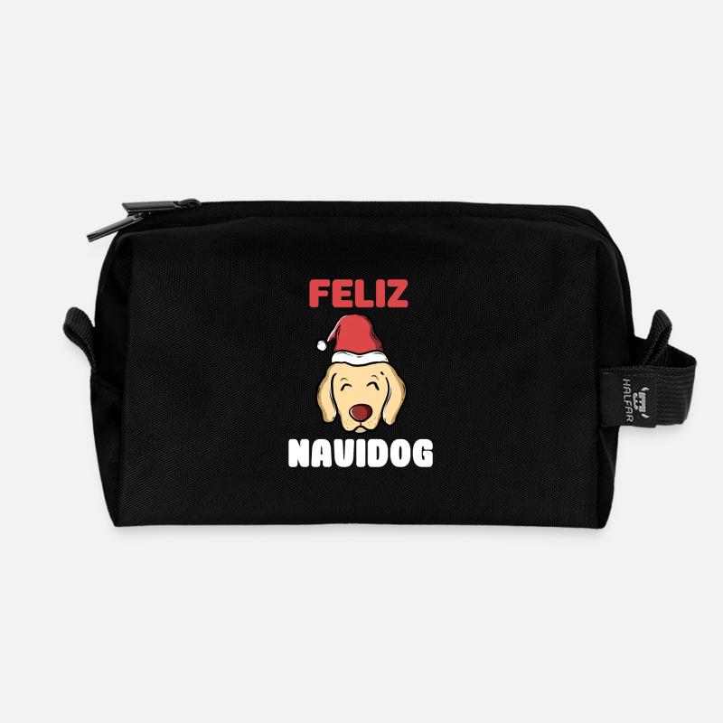 Feliz Navidog - Recycelte Kulturtasche - Schwarz