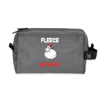 Fleece Navidad süßes Schaf Weihnachten Geschenk - Recycelte Kulturtasche - Anthrazit - Vorne