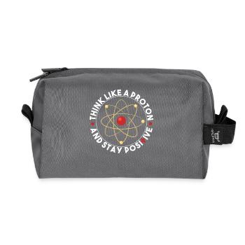 Pensez comme un proton et restez positif Science - Trousse de toilette en tissu recyclé - anthracite - Devant