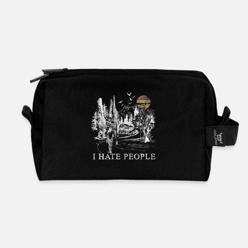 I Hate People - Ich hasse Menschen Geschenk Natur - Recycelte Kulturtasche - Schwarz