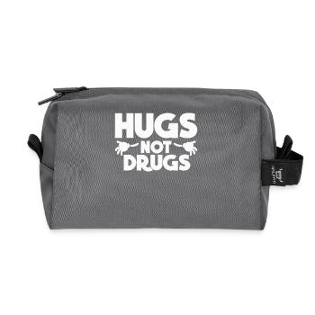 Hugs Not Drugs - Contre les drogues - Drug Free - Trousse de toilette en tissu recyclé - anthracite - Devant
