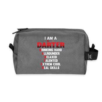 darts - Recycled Toiletry Zip Bag - anthracite - Front