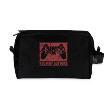 Push my buttons - Recycled Toiletry Zip Bag - black - Front