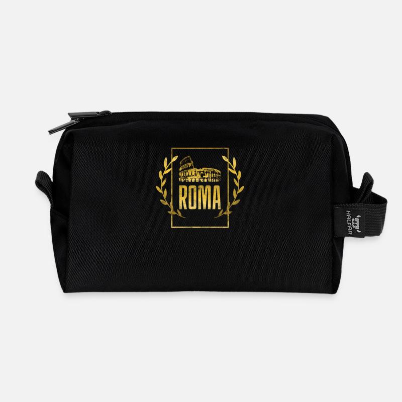 Rom Kolosseum Geschenk Italien Urlaub Lorbeerkranz - Recycelte Kulturtasche - Schwarz