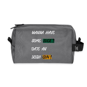 IRELAND - LUCK - DATING - SINGLE - Recycled Toiletry Zip Bag - anthracite - Front