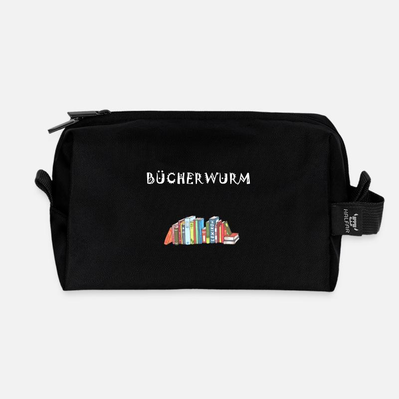 Buch Buch Bücher Bücher lesen Bücherwurm Buch - Recycelte Kulturtasche - Schwarz