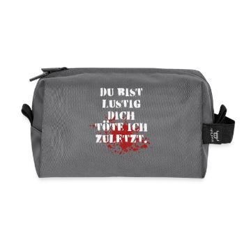 I kill you last. - Recycled Toiletry Zip Bag - anthracite - Front