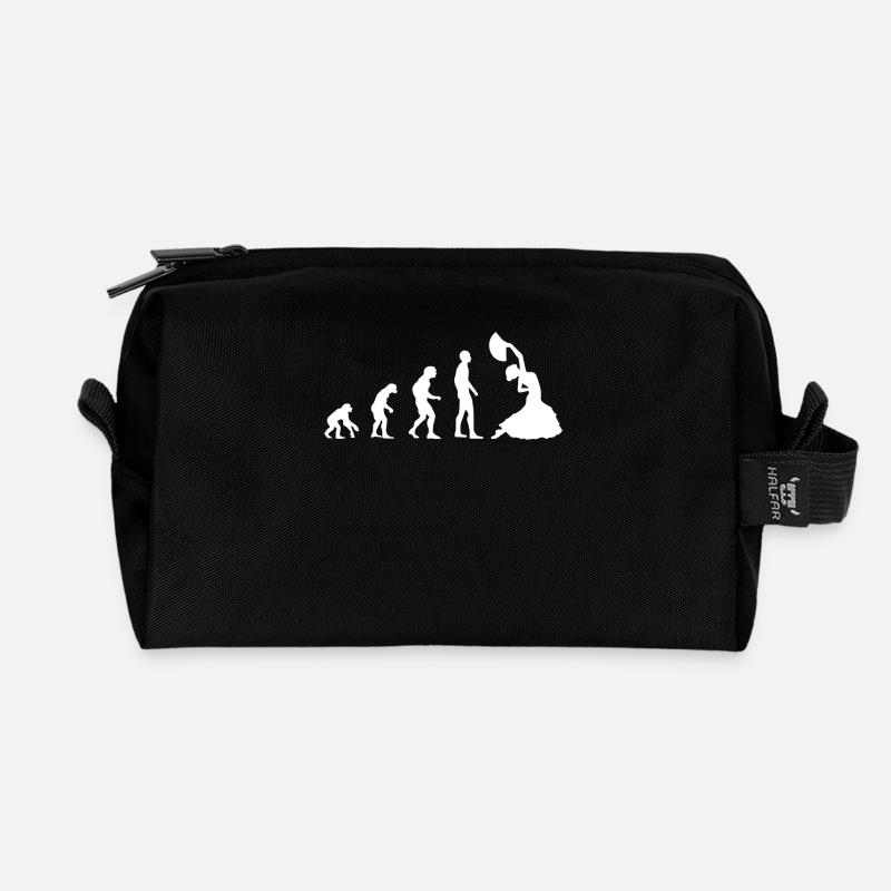 Flamenco Evolution / Flamenco Tanz / Kleid / weiß - Recycelte Kulturtasche - Schwarz