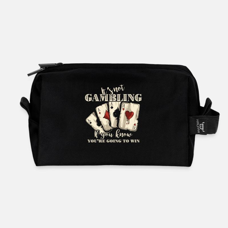 Poker-Shirt - Recycelte Kulturtasche - Schwarz