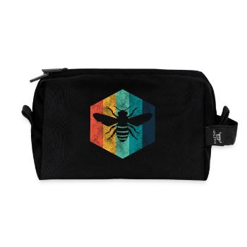 Biene Retro Imker - Recycelte Kulturtasche - Schwarz - Vorne