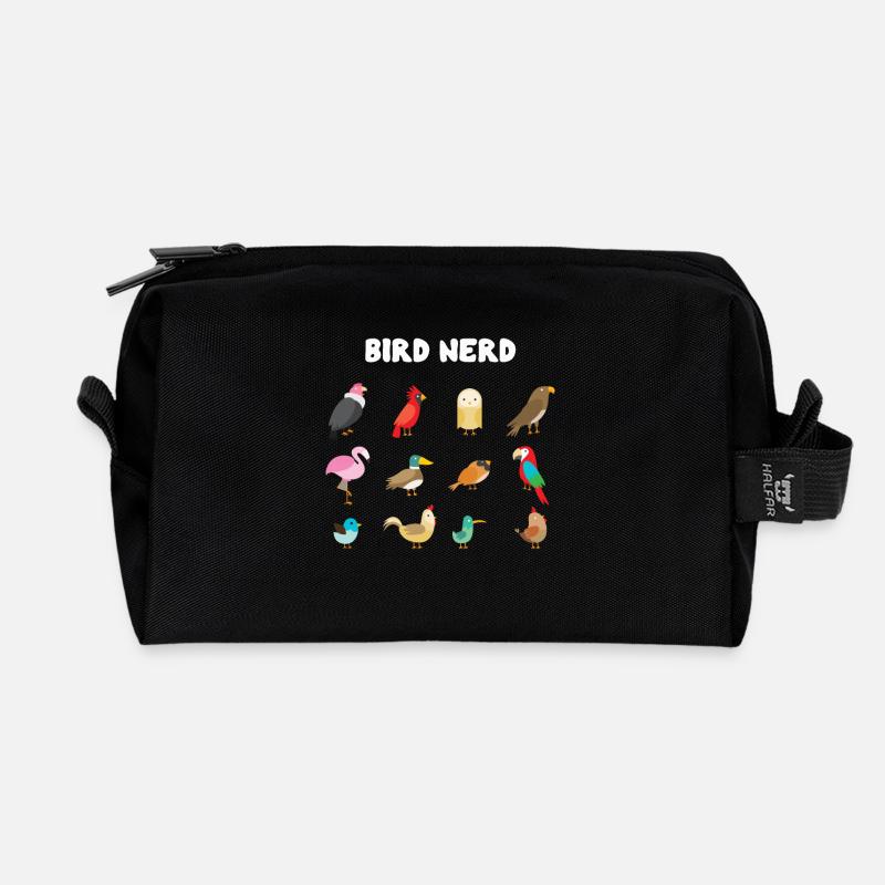 Vogel-Nerd - Recycelte Kulturtasche - Schwarz