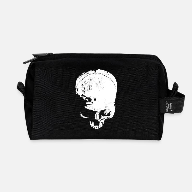skull - Recycelte Kulturtasche - Schwarz