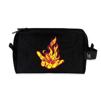 offene Hand offene Flamme, Feuer Fire1 Hand - Recycelte Kulturtasche - Schwarz - Vorne