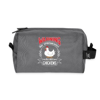 Warning may spontaneously talk about Chickens - Trousse de toilette en tissu recyclé - anthracite - Devant