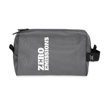Zero emissions / electric driving / electric car - Recycled Toiletry Zip Bag - anthracite - Front