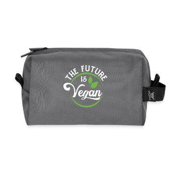 The Future is Vegan vegetarian abstaining - Recycelte Kulturtasche - Anthrazit - Vorne