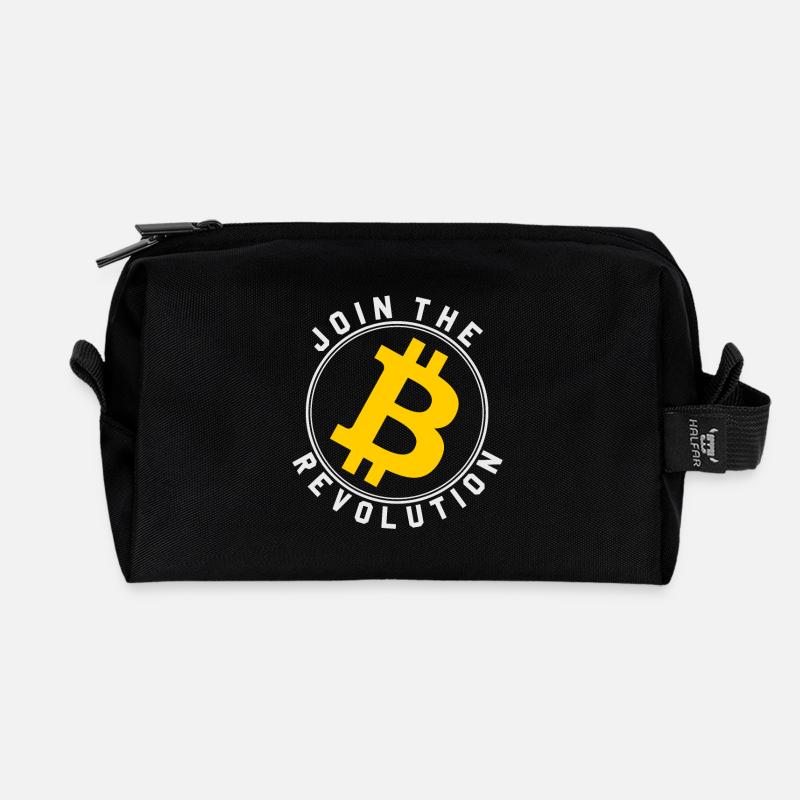 Das Bitcoin Revolutionszeichen - Recycelte Kulturtasche - Schwarz