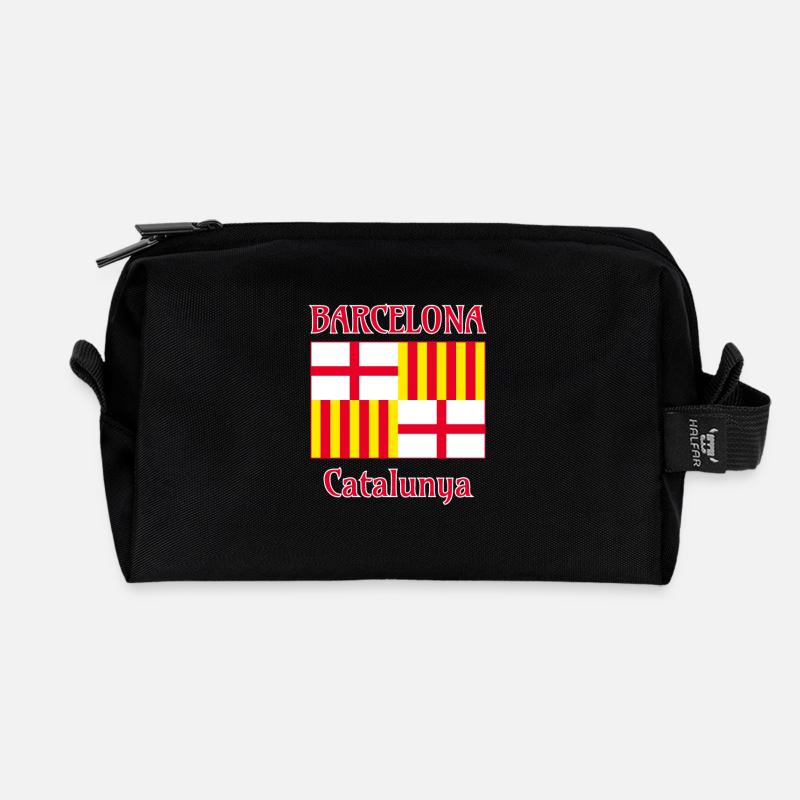 Barcelona flag in red white and yellow - Recycelte Kulturtasche - Schwarz