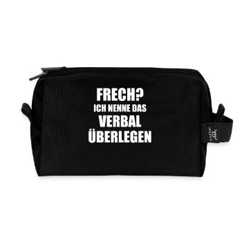 Frech? Ich nenne das Verbal überlegen Spruch - Recycelte Kulturtasche - Schwarz - Vorne