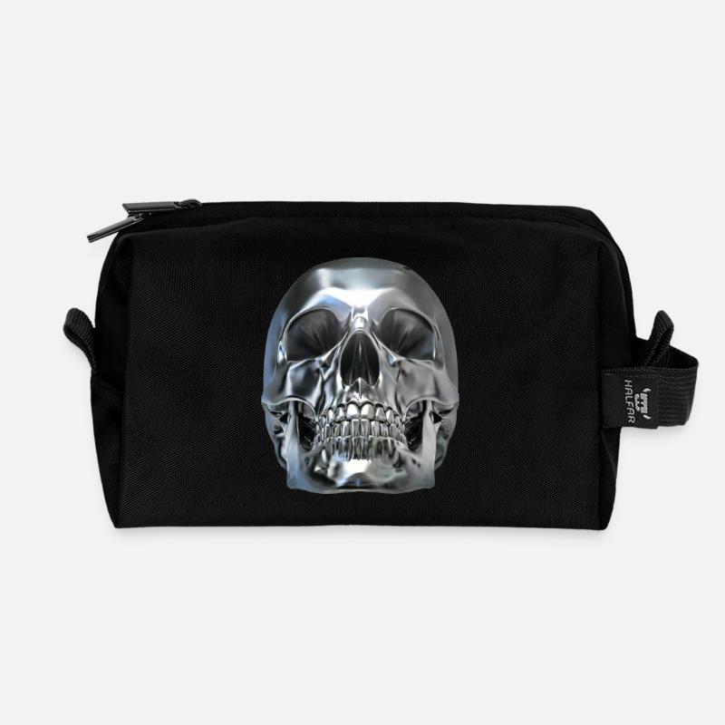 Platin Skull - Recycelte Kulturtasche - Schwarz