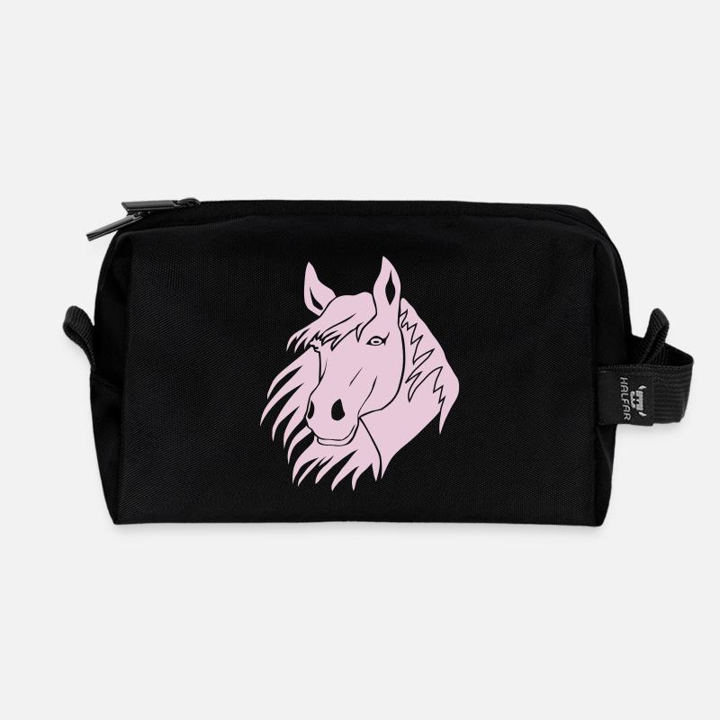 pferd pony isländer reiten pferdekopf ponyhof - Recycelte Kulturtasche - Schwarz