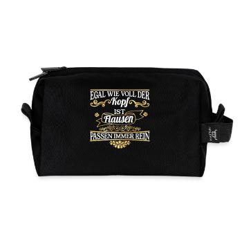 Funny sayings shirt for women fluff fitting - Recycled Toiletry Zip Bag - black - Front