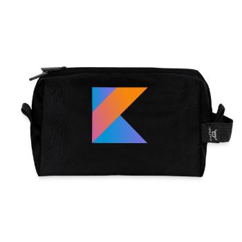 programmer nerd computer source new K sign pc c - Recycled Toiletry Zip Bag - black - Front