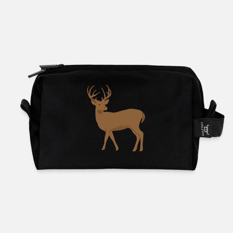 Hirsch - Recycelte Kulturtasche - Schwarz