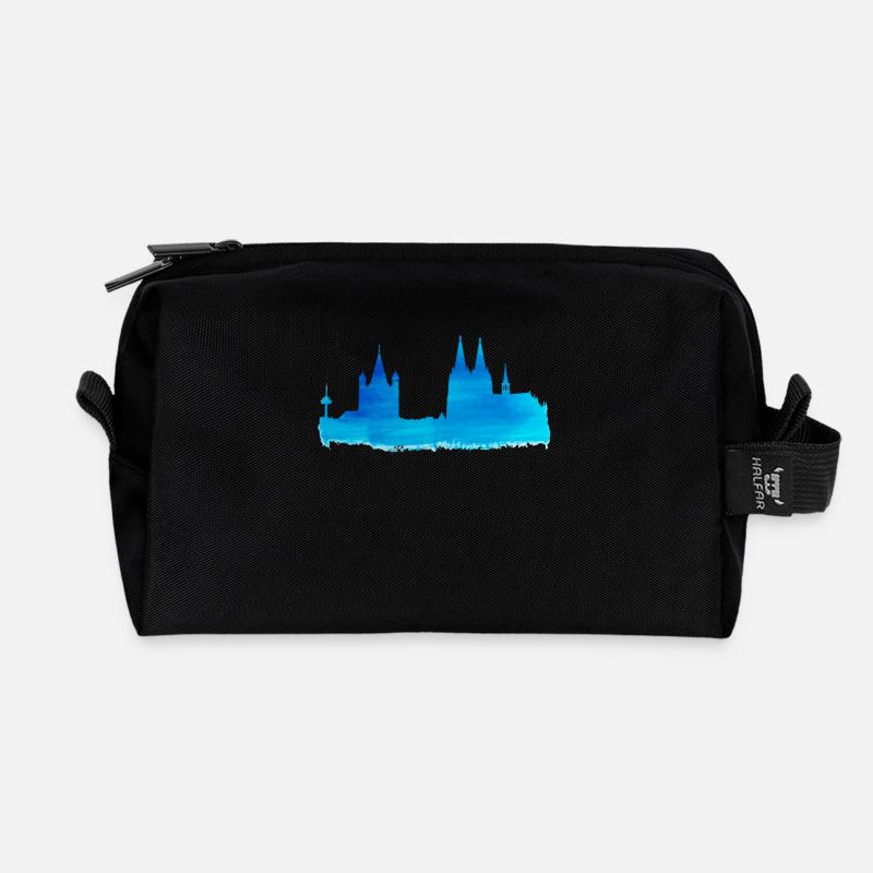 Köln Skyline Kölner Dom Home Dome Karneval Kölsch - Recycelte Kulturtasche - Schwarz